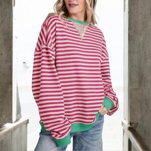 NWOT NB Classic Striped Oversized Crewneck